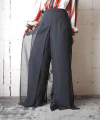 Sheer Layered Design Pants BK