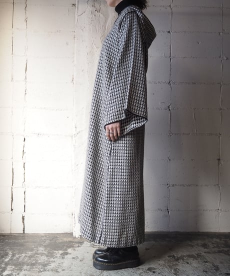 Flared Sleeve Hood Dress WHBK