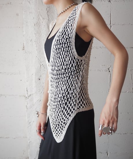 Beads Crochet Vest WH