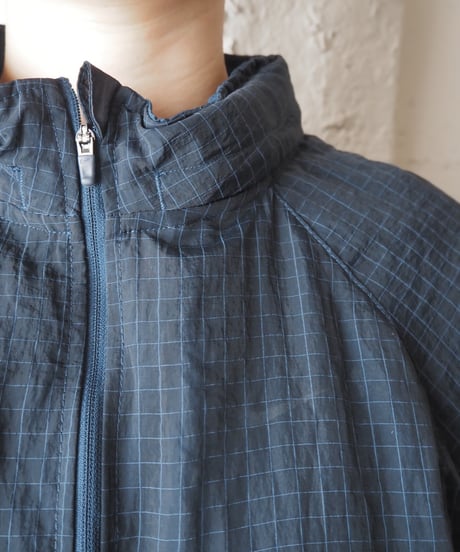 NIKE Sheer Check Stand Collar Jacket BKBL
