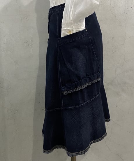MARITHE FRANCOIS GIRBAUD Side Pockets Design Denim Skirt DNV