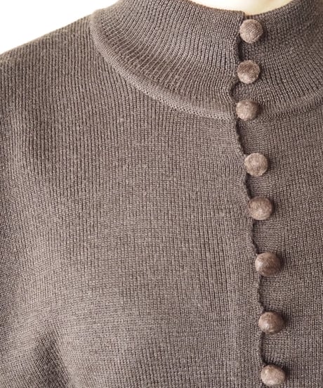 Many Button Knit Cardigan BR