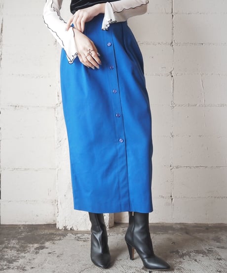 Front Button Tight Skirt BL