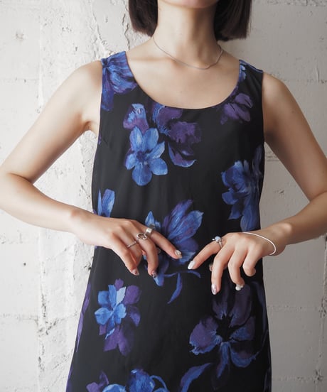 Floral Pattern Sleeveless Dress BKPUR