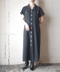 ST JOHN'S BAY Linen Short Sleeve Shirt Dress BK