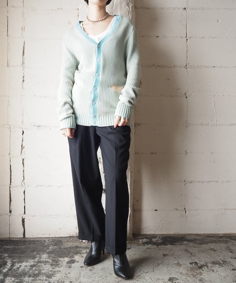 CARVEN Bicolor Vneck Cardigan LBLLBE