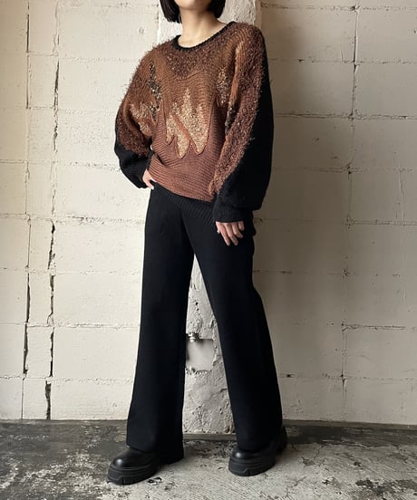 Dolman Sleeve Shaggy Knit BRBK