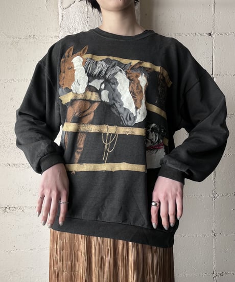 Horse&Dog Print Sweat DGR