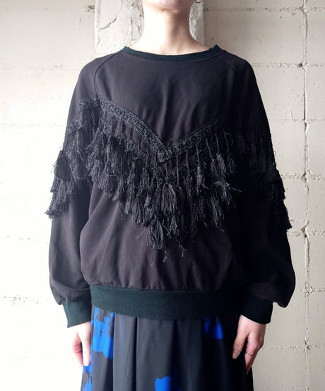 Fringe Design Pullover  BK