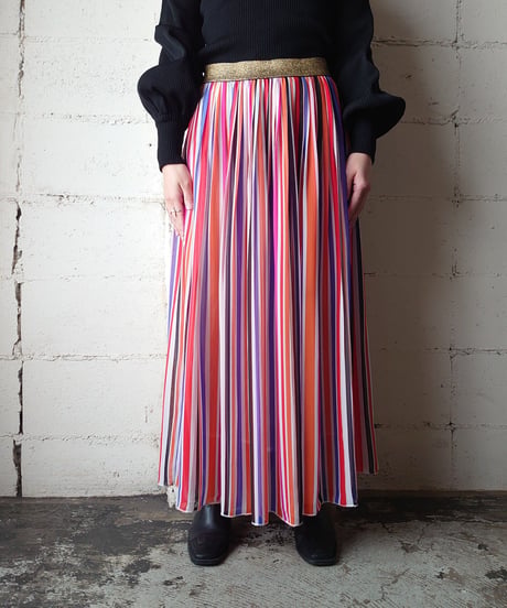 Multi Color Stripe Sheer Skirt ORWH