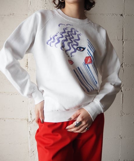 1980's Face Print Sweat WH