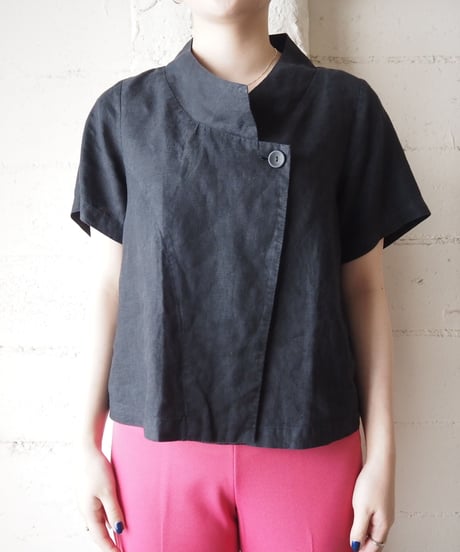 Design Collar Linen Blouse BK