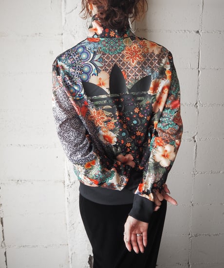 adidas Flower Pattern Truck Jacket BKWHPI