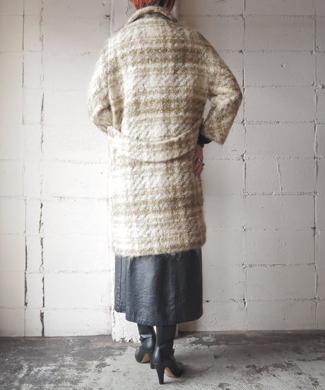 Plaid Loop Mohair Tweed Double Breasted Coat IVYE