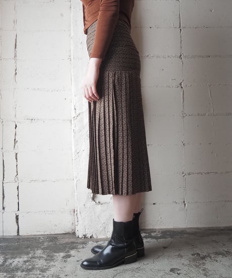 Made in Italy Paisley Pleated Skirt BR