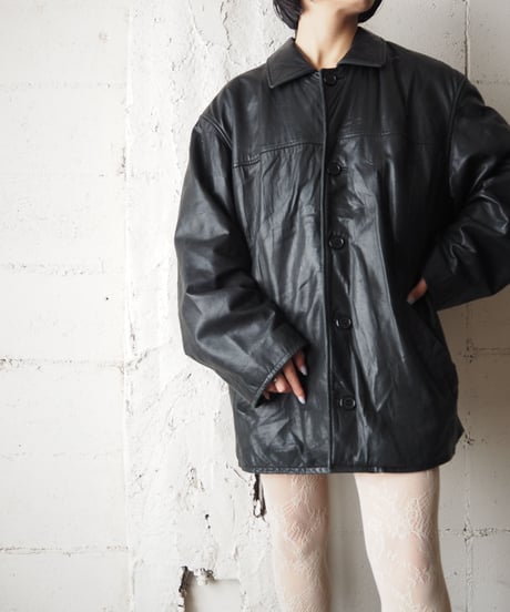 Leather Coverall Jacket BK