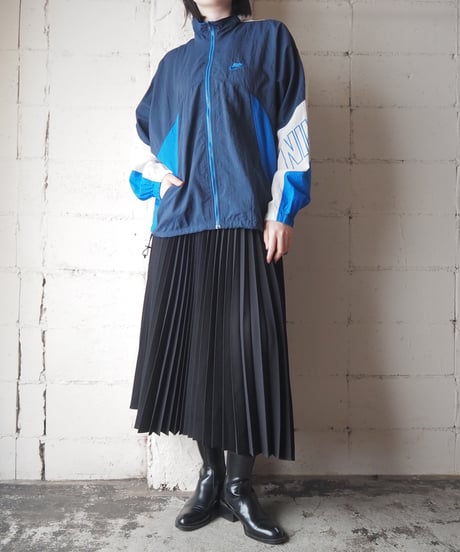 1990's NIKE Tricolor Stand Collar Nylon Jacket NVBLWH