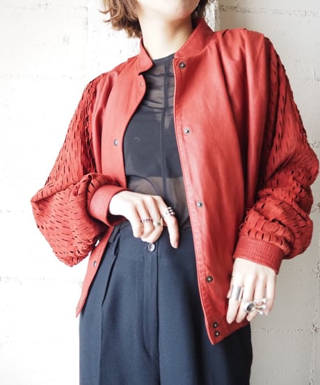 Sleeve Design Leather Jacket RE