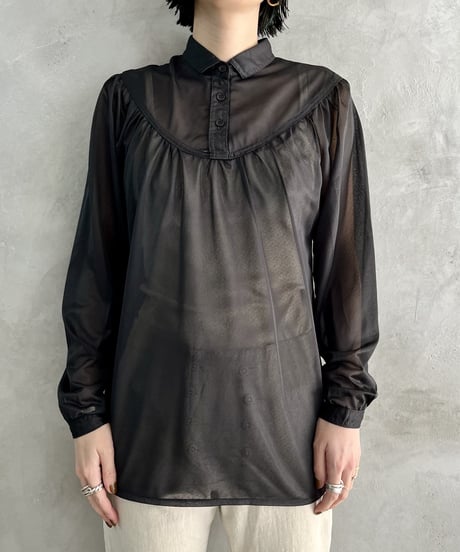 Sheer Collar Shirt BK
