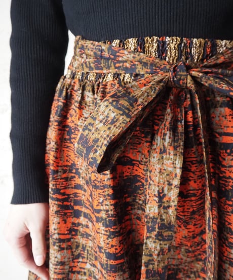 Waist Ribon Pattern Skirt BKRE