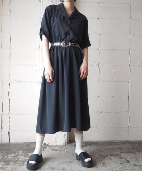 Open Collar Dress BK