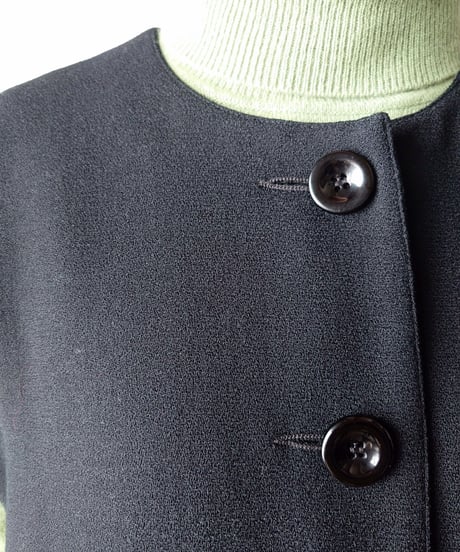 Front Button French Sleeve Jumperskirt BK
