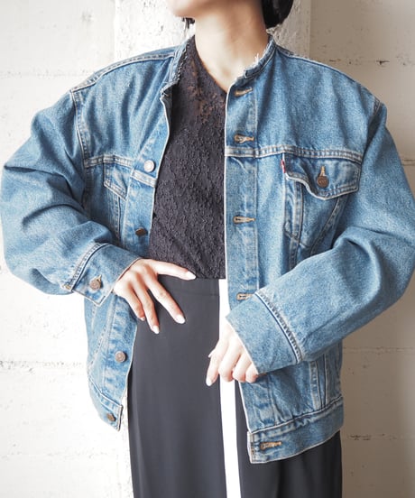 Remake Levi’s Collarless Denim Jacket BL