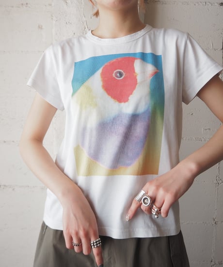 agnes b. Bird Print Tee WHBLRE