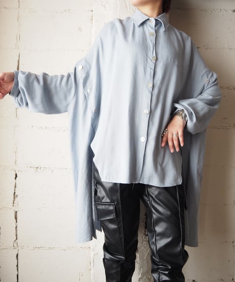Wide Silhouette Button Design Rayon Shirt LBL