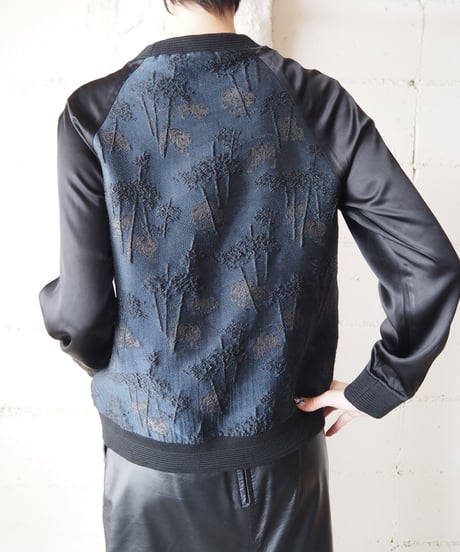 KENZO Satin Sleeve Embroidery Tops DBLBK