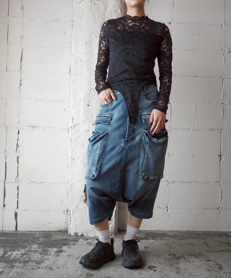 Big Pocket Denim Sarouel Pants BL