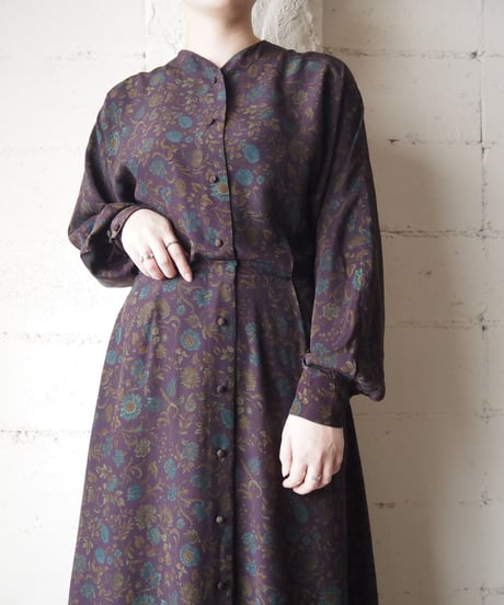 Calvin Klein Flower Pattern Silk Dress DPUR