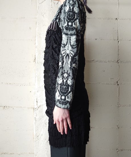 Lace×Fringe Camisole BK