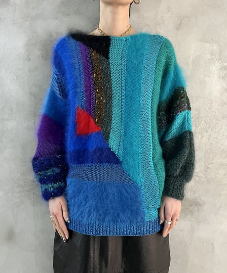 Angola Mix Design Knit BLRE
