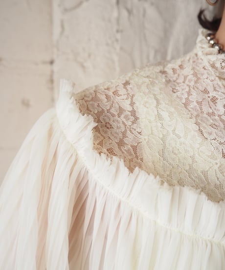 Sheer Pleated Lace Jacket IV