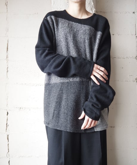 Monotone Panel Design Knit BKGR