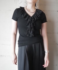 LAUREN Ralph Lauren Ruffled Eyelet Vneck Top BK