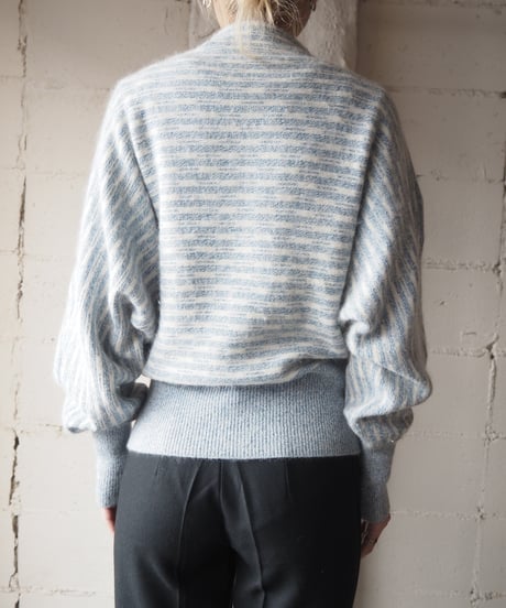 Stripe Design Knit BLWH