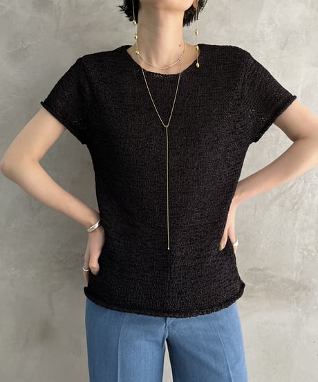 Low Gauge Short Sleeve Knit BK