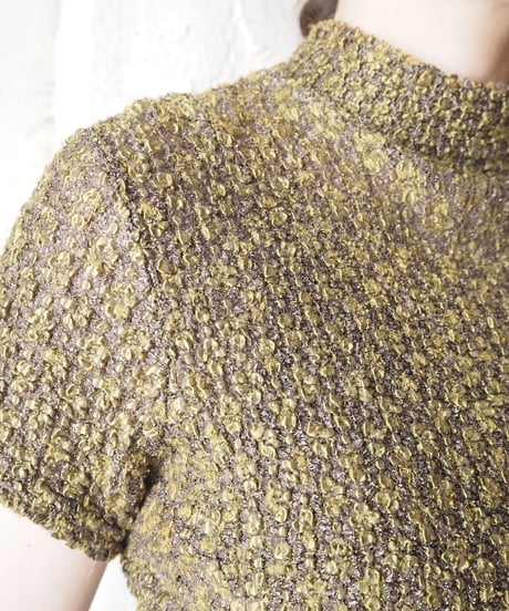Mock Neck Mix Yarn Tops KA