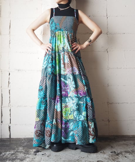 Pattern Tiered Cami Dress BLBR