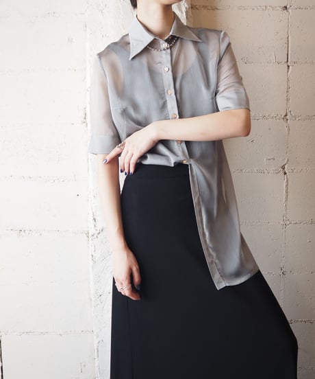 Sheer Side Slit Shirt GR