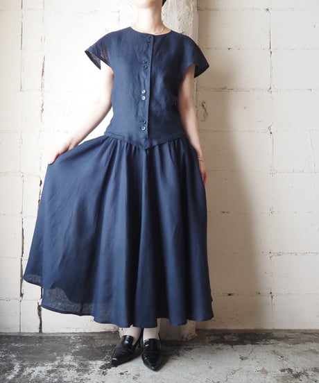 French Sleeve Linen Dress NV