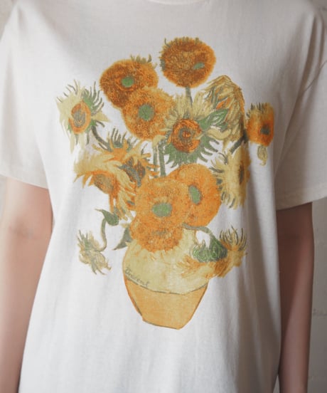 Van Gogh Sunflower Print Tee WHYE