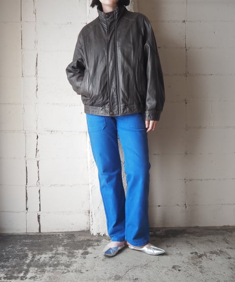 Stand Collar Fly Front Leather Jacket DBR