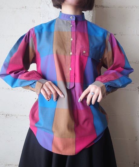 1980's Band Collar Check Shirt PIBL