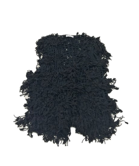 Fringe Knit Vest BK