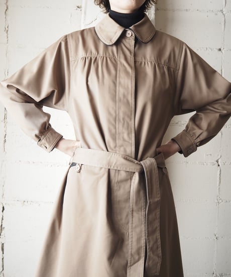 Round Collar Bicolor Coat BR BK