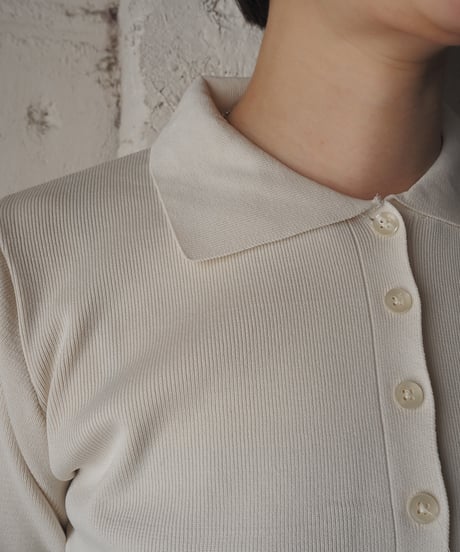 Cropped Polo Knit Cardigan IV