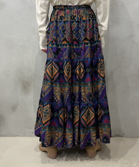 Ethnic Pattern Indian Flare Skirt BLPUR